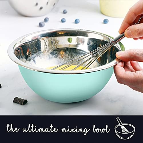 WHYSKO Stainless Steel Mixing Bowls Set, 5-Piece Meal Prep & Food Storage