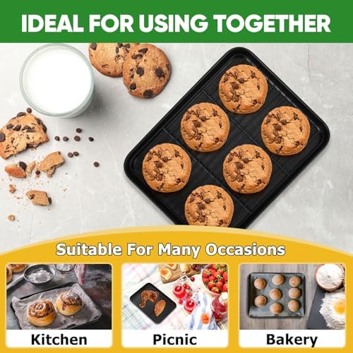 P&P CHEF Nonstick Baking Oven Pan with Rack for Cookie, 10.4 x 8 Inch