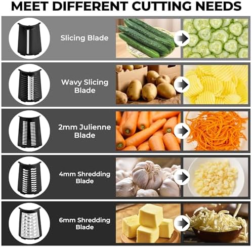 SUSTEAS Rotary Cheese Grater Hand Crank, Kitchen Shredder Vegetable Slicer