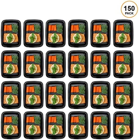 Freshware Meal Prep Containers 1 Compartment Food Storage Containers with Lids, Bento Box, BPA Free, Stackable, (16 oz), 150 count (Pack of 1)