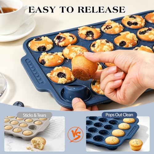Silicone Muffin Pans for Baking with Metal Reinforced Frame