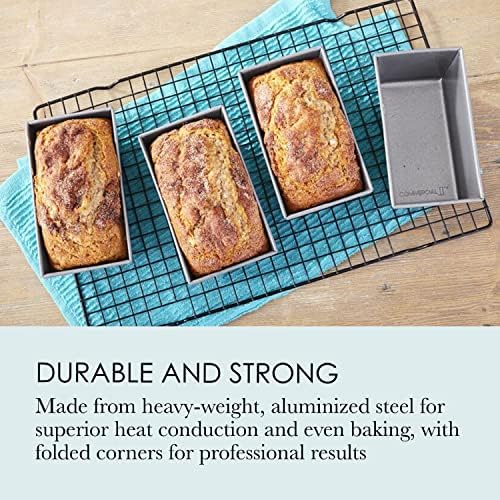 Chicago Metallic Commercial II Non-Stick Mini Loaf Pan Set, 6-Inch-by-3.5-Inch, 4-Count (Pack of 12)