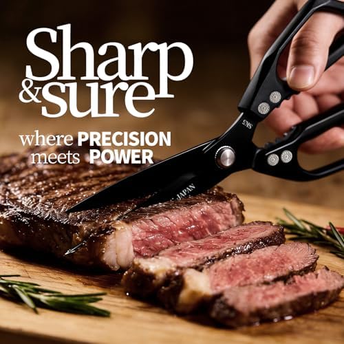 Kitchen Scissors Set 2PCS, Kitchen Shears Heavy Duty Poultry Shear Japan Meat Scissor for Food All Purpose Seafood Meat Cutting Cooking Shears, Chicken Scissors Gifts for Men Women