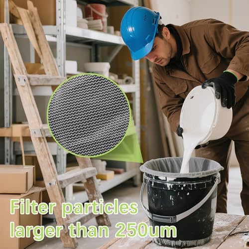 70 Pcs Paint Strainer Bags 5 Gallon, Bucket Paint Filters Strainer 5 Gal with Stretchable Elastic Top Opening paint Screen for 5 Gallon Bucket Nylon White Fine Mesh Bag for Gardening, Plant Protection