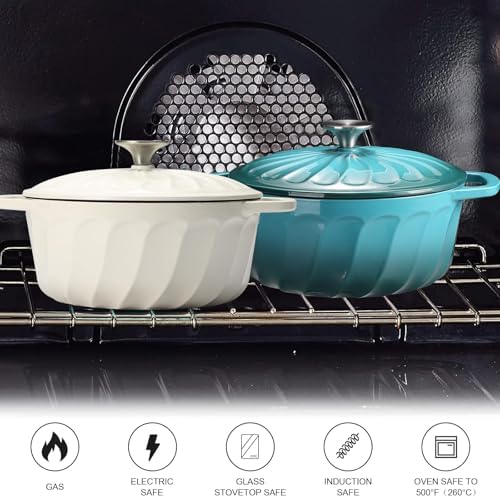 Enameled Cast Iron Dutch Oven Pot with Lid, 6 QT Large Dutch Oven