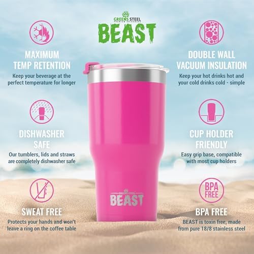 40 oz tumbler - Vacuum Insulated Tumbler with Straw - Leak Proof Stainless Steel Travel Mug - Double Wall Iced Coffee Cup - Reusable Water Bottle - Gifts for Mom, Women and Men (Cupcake Pink)