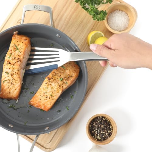 Calphalon Prime Slotted Turner, Kitchen Flipping Spatula, Slotted Fish Turner, Stainless Steel Slotted Spatula Heat-Resistant, Durable Kitchen Tool for Cooking, Flipping Fish and Serving