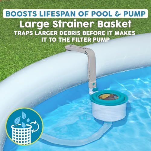 Bestway Flowclear Pool Wall Mounted Automatic Pool Surface Skimmer for Above Ground Pools with 530 Gallon and Above Filter Pumps, White/Blue