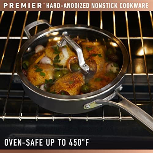 Calphalon Premier Hard-Anodized Nonstick Sauce Pan with Lid, 3.5 Quart