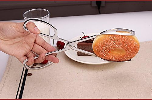 KEBE Serving Tongs for Cooking Buffet Party Catering, Thickening Food Serving Cake Bread Kitchen Salad Tongs, Stainless Steel
