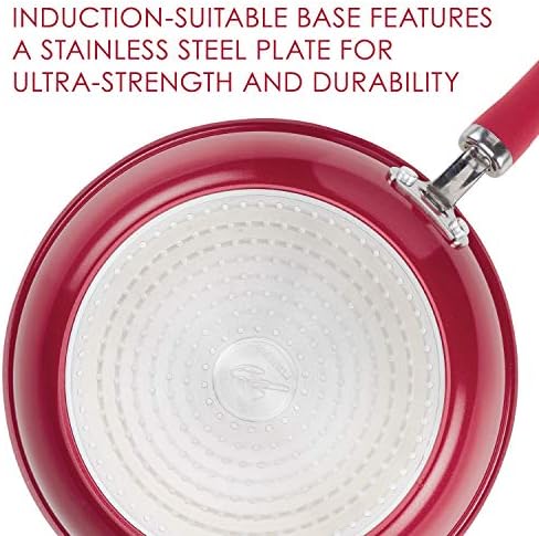 Rachael Ray Create Delicious Aluminum Nonstick Steam Set, 3-Quart, Red Shimmer