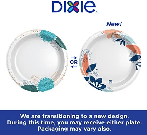 Dixie Paper Plates, Large 10 Inch | 2X Stronger | Microwave-Safe | Soak-Proof | 86 Count, Pack of 3