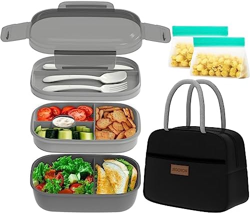 JBGOYON Leakproof Bento Box & Insulated Lunch Bag Set for School & Work