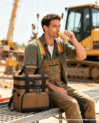 Pritent Lunch Box for Men Women Double Decker Insulated Lunch Bag for men