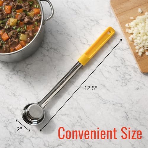 1 oz Solid Stainless Steel Portion Control Ladle Spoodle - [Pack of 12]