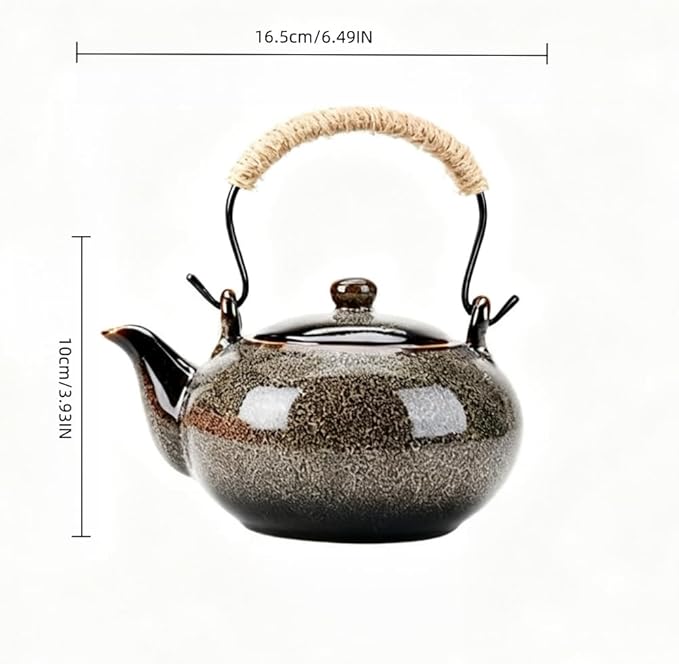 Japanese Teapot with Infuser Ceramic Tea Pot with Removable Stainless Steel Fliter for Loose Tea 25 OZ/750ml Teapots for Tea Coffee Milk Herbal tea for Office Home Men Women as Gift,green
