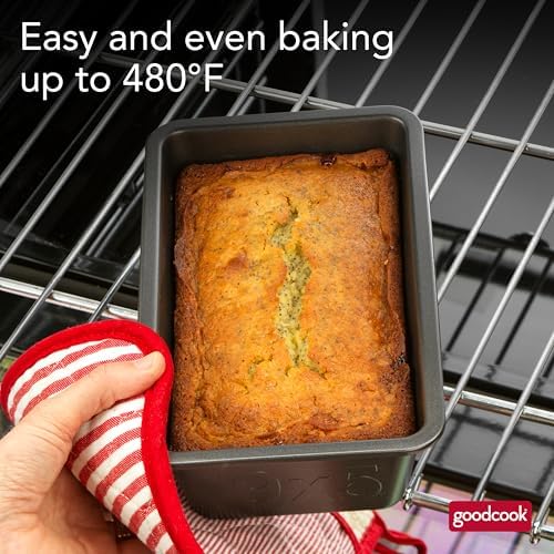 GoodCook PRO Loaf Pan Nonstick Carbon Steel Bakeware with Easy-Clean Non-Stick Coating, Oven & Dishwasher Safe Pan for Breads Pound Cakes Banana Breads & More, Gray, 9 x 5-Inch (Pack of 6)