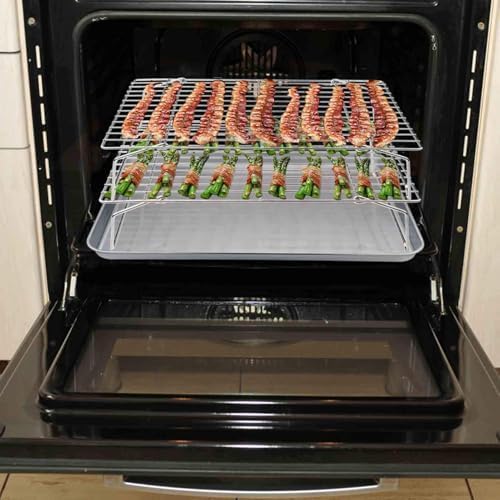TeamFar Cooling Rack, 3 Tier 15" x 10" Stainless Steel Baking Roasting Rack
