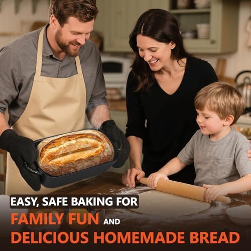 Cast Iron Loaf Pan 9.5x5 Inch, Pre-Seasoned Bread Baking Pan