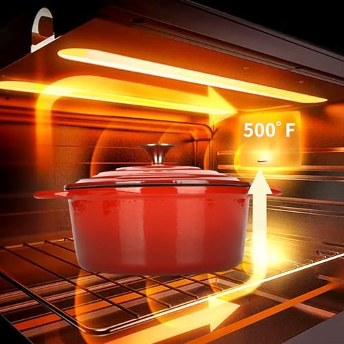 3 QT Enameled Cast Iron Dutch Oven with Self-Basting Lid, Everyday Size Heavy Duty Soup Pot for Small Batch Cooking, Stews, Soups, Braised Meats & Bread Baking, Moisture-Locking Design, Oven Safe 500°F