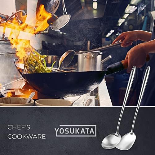 YOSUKATA 17’’ Wok Spatula and Ladle - Set of 2 Heat-Resistant Wok Tools