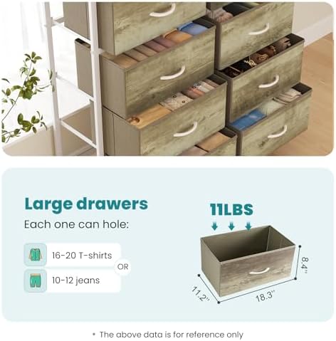 OLIXIS 8 Drawer Storage Dresser for Bedroom, Closet Organizers Units