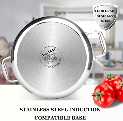 Duxtop Tri-Ply Stainless Steel Stock Pot with Lid 6.5 Quart