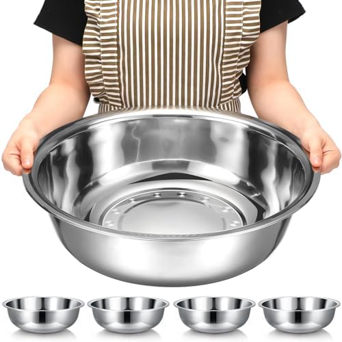Nuogo 4 Pcs Stainless Steel Mixing Bowls Large for Salad, 18 Inch 16 Qt