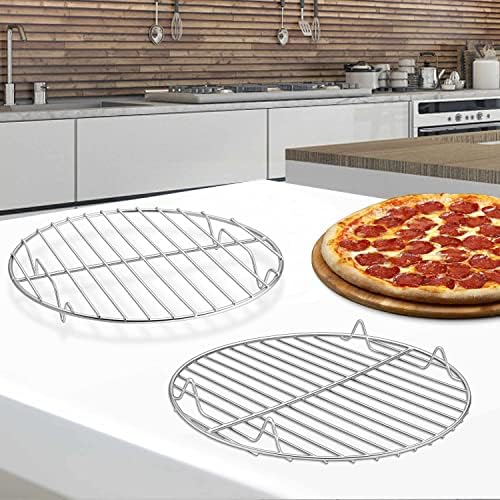 Herogo Round Cooling Cooking Rack Set of 2, 10.6 Inch Stainless Steel Large Grilling Steaming Baking Rack for Oven Pot Pressure Cooker Canning, Rust Free, Dishwasher Safe