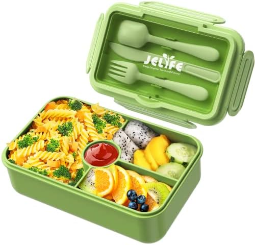 Jelife Bento Box Kids Lunch Box - Leakproof Large Bento-Style Lunchbox