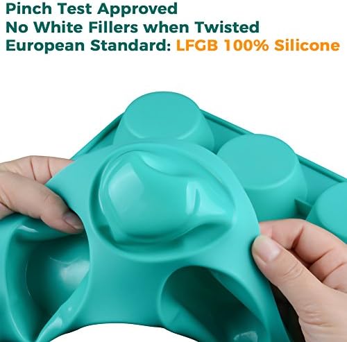 CAKETIME Silicone Muffin Pan Set, Cupcake Pans 12 Cups Silicone Baking Molds, Food Grade, Pinch Test Approved, Pack of 2