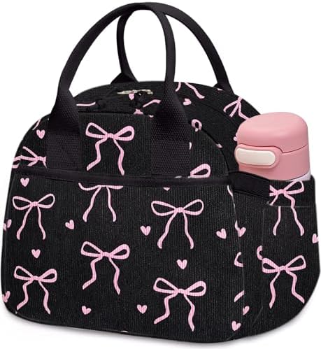 Carry bloom Lunch Box for Women, Insulated Lunch Bag Cute Corduroy Lunchbag