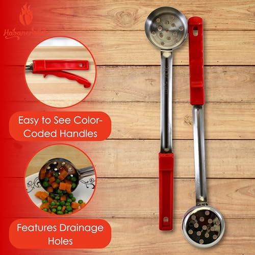 2 oz Slotted Stainless Steel Portion Control Ladle Spoodle - [Pack of 2]