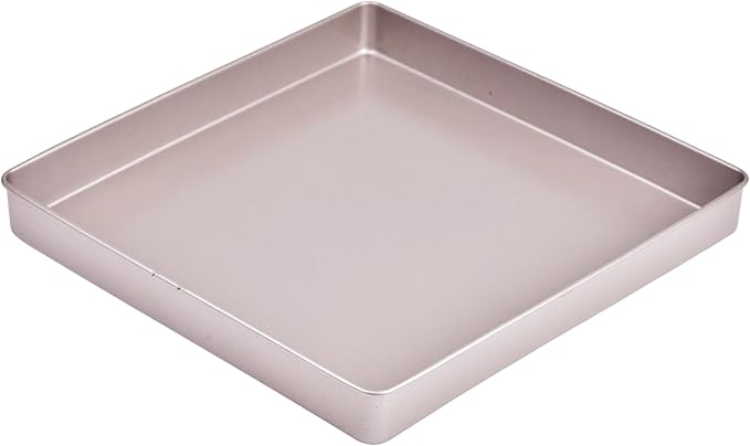 11-Inch Baking Sheet Pan Non-Stick Square Baking Pan Jelly Roll Bakeware for Oven Roasting 11.2" × 11.2" × 1.38" (Champagne Gold)