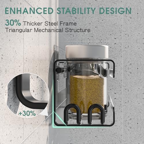 LUCYCAZ 4 Pack Wall Mounted Spice Rack for Kitchen Cabinet,RV,Camper,Black