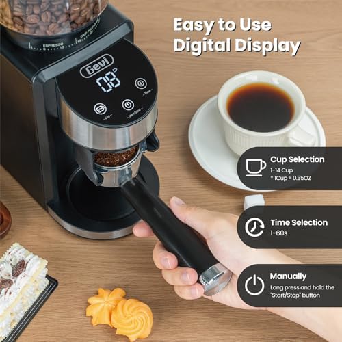 Gevi Burr Grinder, 35 Settings Espresso Drip French Press,Anti-Static Black