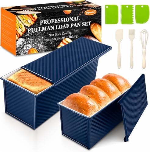 Bread Loaf Pan with Lid-2Pack, 2.2LB & 1LB