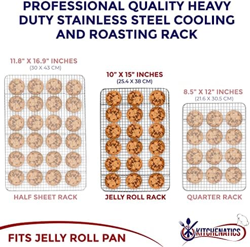 KITCHENATICS Jelly Roll Cooling Rack Stainless Steel Oven Safe Set of 2