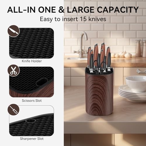 Ninonly Knife Block Without Knives 2 in 1 Detachable Kitchen Knife Holder