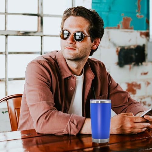 20oz Tumbler Stainless Steel Tumbler Coffee Tumbler with Lid Dark Blue, 4P