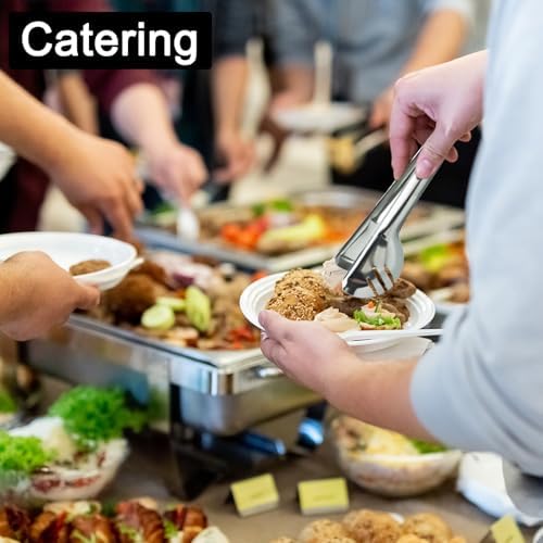 30 Pieces Stainless Steel Large Serving Utensils Set with Serving Spoons, Slotted Serving Spoons, and Serving Tongs Metal Serving Utensils for Parties Buffet Banquet