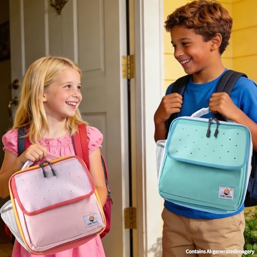 CaCTOUR Lunch Box Kids,Fun Color Lunch Box for Boys,Large Soft Cooler Lunch Bag for Kids,Back to School Thermal Insulated Lunch Tote Bag for School Daycare Outdoor (Teal)