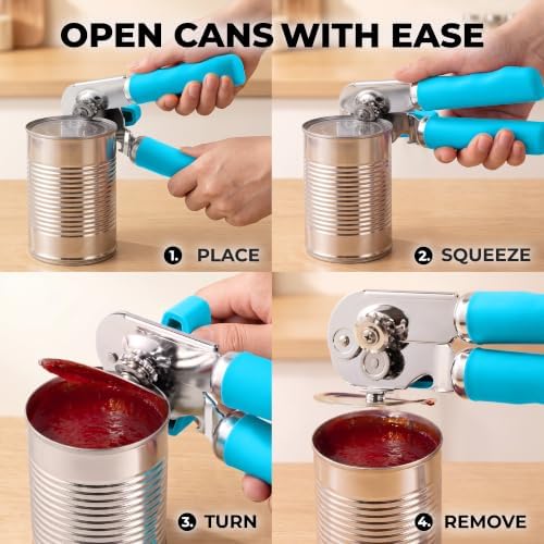 Zulay Kitchen Stainless Steel Swing Open Manual Can Opener Comfortable Grip