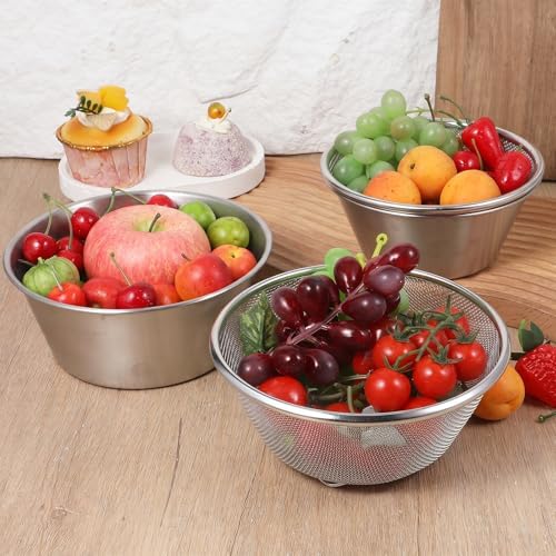4 Pcs Mini Colander Food Strainer 304 Stainless Steel Fine Mesh Colander