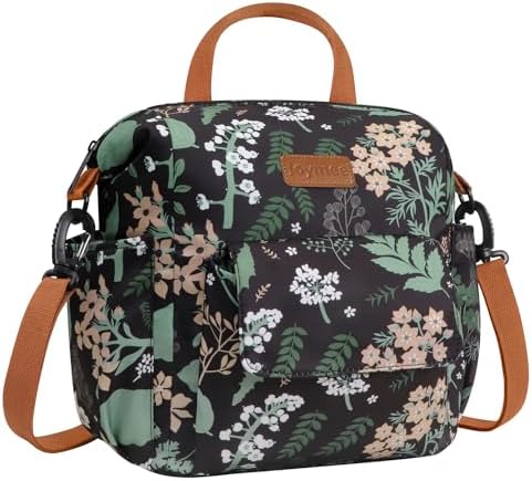 Joymee Insulated Lunch Bag For Women Reusable Lunch Tote Bag-Green Leaf