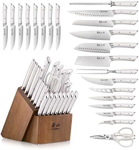 Cangshan HELENA Series German Steel Forged Knife Block Set (23-Piece, White)