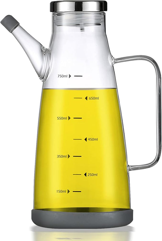 Oil Dispenser for Kitchen,25OZ Oil Bottles Cooking Oil Dispenser with Drip Free Spout and Non Slip Bottom Fits in Home,Kitchen,Barbecue,Party (750ml)
