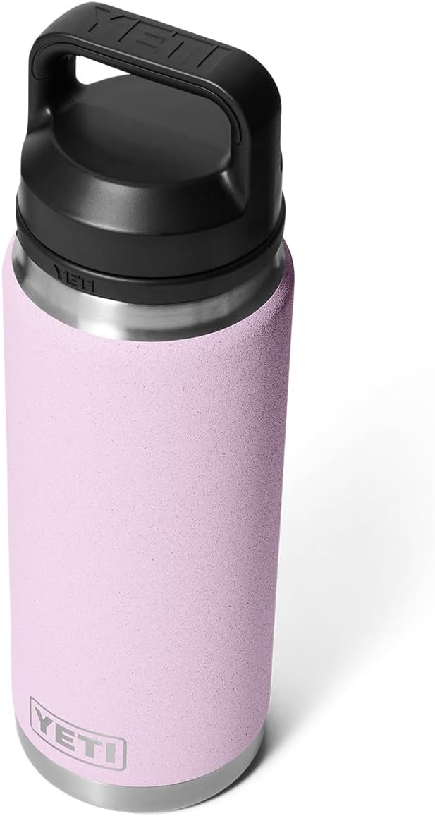YETI Rambler 26 oz Bottle, Leakproof, Vacuum Insulated, Stainless Steel with Chug Cap, Cherry Blossom - Textured