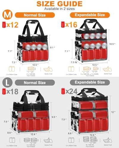 Pritent Lunch Box for Men Women Double Decker Insulated Lunch Bag for men