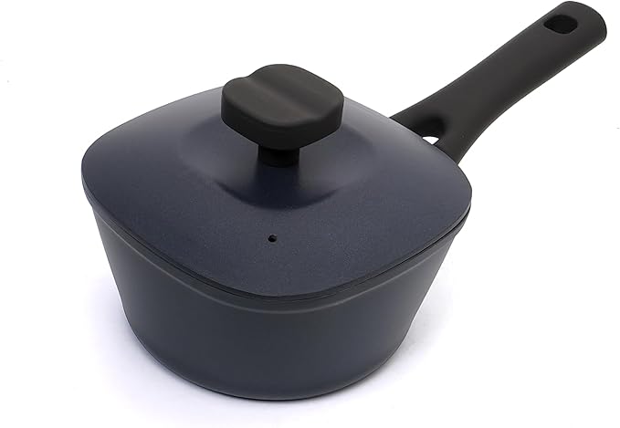 1.5QT Saucepan with Lid, Nonstick Ceramic Coating, PFAS & PFOA-Free, Induction Compatible, Dishwasher Safe, Stay-Cool Handles, Durable Scratch-Resistant Design